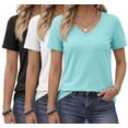 thumbnail image 1 of MOSHU 3 Pack T-Shirts for Women Short Sleeve Summer Womens Tops Casual Women T-shirts Summer Outfits, 1 of 9