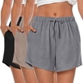 thumbnail image 1 of MOSHU 3 Pack Womens Pajamas Shorts Drawstring Pj Shorts for Women Casual Sleep Lounge Shorts with Pockets, 1 of 11