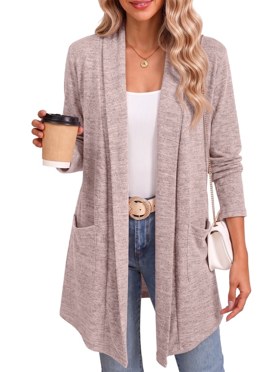 Cardigan Sweaters for Women Lightweight Open Front Cardigans Casual Loose Fall Coat with Pockets