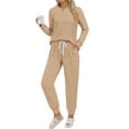 thumbnail image 1 of MOSHU Casual Pajamas Sets for Women Button Down Shirts and Drawstring Pants with Pockets Two Piece Womens Lounge Sets, 1 of 9