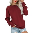 thumbnail image 1 of MOSHU Casual Womens Sweatshirts Crewneck Long Sleeve Tops Oversized Pullover Sweatshirt for Women, 1 of 10