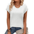 thumbnail image 1 of MOSHU Casual Womens T-Shirts Basic Tops for Women Cap Sleeve Loose Tank Tops, 1 of 9