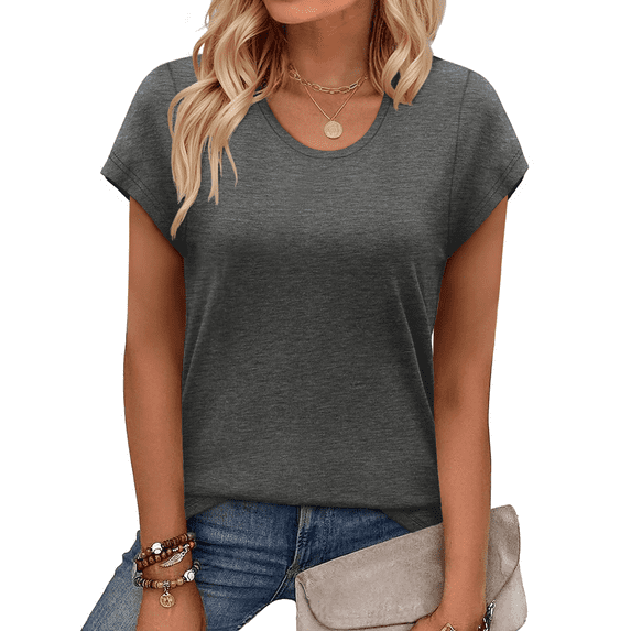 MOSHU Casual Womens T-Shirts Basic Tops for Women Cap Sleeve Loose Tank Tops