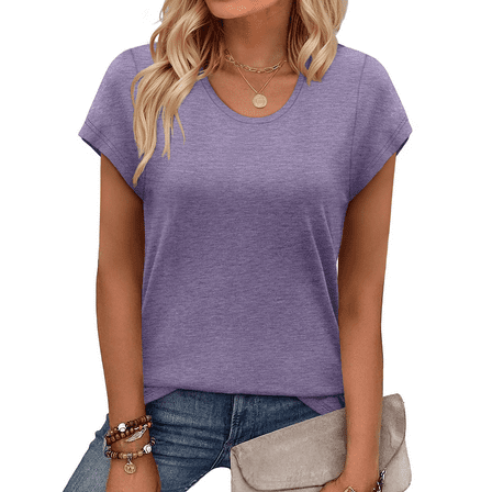 MOSHU Casual Womens T-Shirts Basic Tops for Women Cap Sleeve Loose Tank Tops