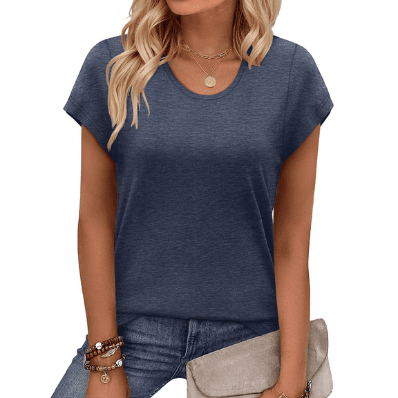 MOSHU Casual Womens T-Shirts Basic Tops for Women Cap Sleeve Loose Tank Tops