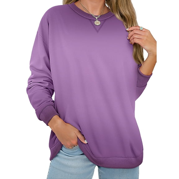 MOSHU Cotton Womens Sweatshirts Crewneck Long Sleeve Shirts Acid Wash Fall Tops Casual Vintage Gradient Sweatshirts for Womens