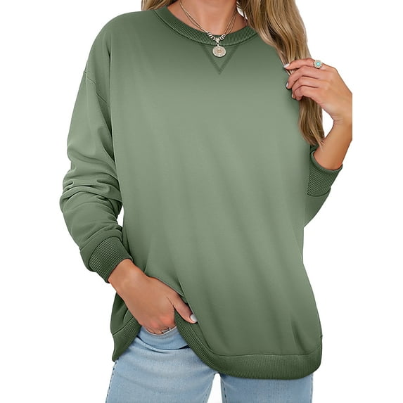 MOSHU Cotton Womens Sweatshirts Crewneck Long Sleeve Shirts Acid Wash Fall Tops Casual Vintage Gradient Sweatshirts for Womens