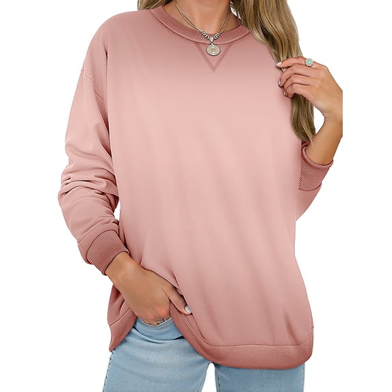 MOSHU Cotton Womens Sweatshirts Crewneck Long Sleeve Shirts Acid Wash Fall Tops Casual Vintage Gradient Sweatshirts for Womens