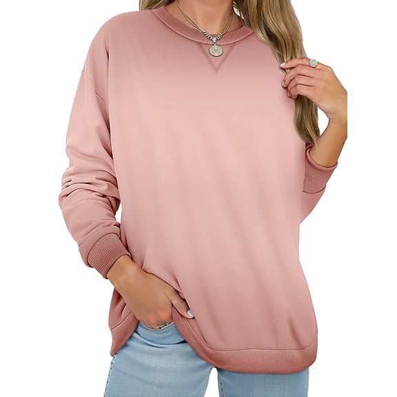 MOSHU Cotton Womens Sweatshirts Crewneck Long Sleeve Shirts Acid Wash Fall Tops Casual Vintage Gradient Sweatshirts for Womens