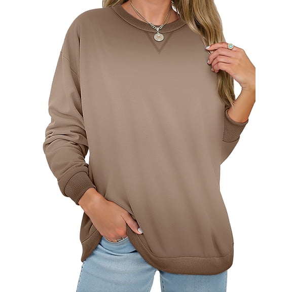 MOSHU Cotton Womens Sweatshirts Crewneck Long Sleeve Shirts Acid Wash Fall Tops Casual Vintage Gradient Sweatshirts for Womens