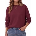 thumbnail image 1 of MOSHU Crewneck Sweaters for Women Drop Shoulder Women Sweaters Long Sleeves Fall Tops Knit Pullover Sweaters, 1 of 11
