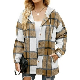BC Clothing Women s Sherpa Lined Plaid Flannel Shirt Jacket Denim Plaid XX Large Walmart