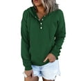 thumbnail image 1 of MOSHU Half Boutton Womens Hoodies Drawstring Hooded Sweatshirts for Woman With Pocket, 1 of 10