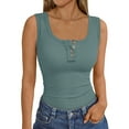 thumbnail image 1 of MOSHU Henley Women Tank Tops Ribbed Summer Tops Button Down Sleeveless Shirts, 1 of 8