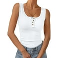 thumbnail image 1 of MOSHU Henley Women Tank Tops Ribbed Summer Tops Button Down Sleeveless Shirts, 1 of 7