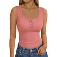 thumbnail image 1 of MOSHU Henley Women Tank Tops Ribbed Summer Tops Button Down Sleeveless Shirts, 1 of 7