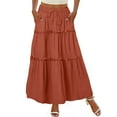 thumbnail image 1 of MOSHU High Waist Midi Skirt for Women A-Line Pleated Skirts with Pockets Flowy Dresses, 1 of 9