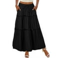 thumbnail image 1 of MOSHU High Waist Midi Skirt for Women A-Line Pleated Skirts with Pockets Flowy Dresses, 1 of 9