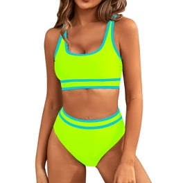 ELF Women s 2 Piece Bikini Halter Neck Ring Linked Tie Up Bikini Tops Low Waist Shorts Swimwear Outfits for Beach Walmart