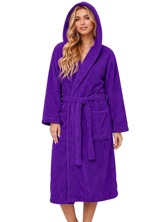 Hooded Robes for Women Soft Long Towel Bathrobes Quick Dry yet Warm Men Womens Robe with Pockets