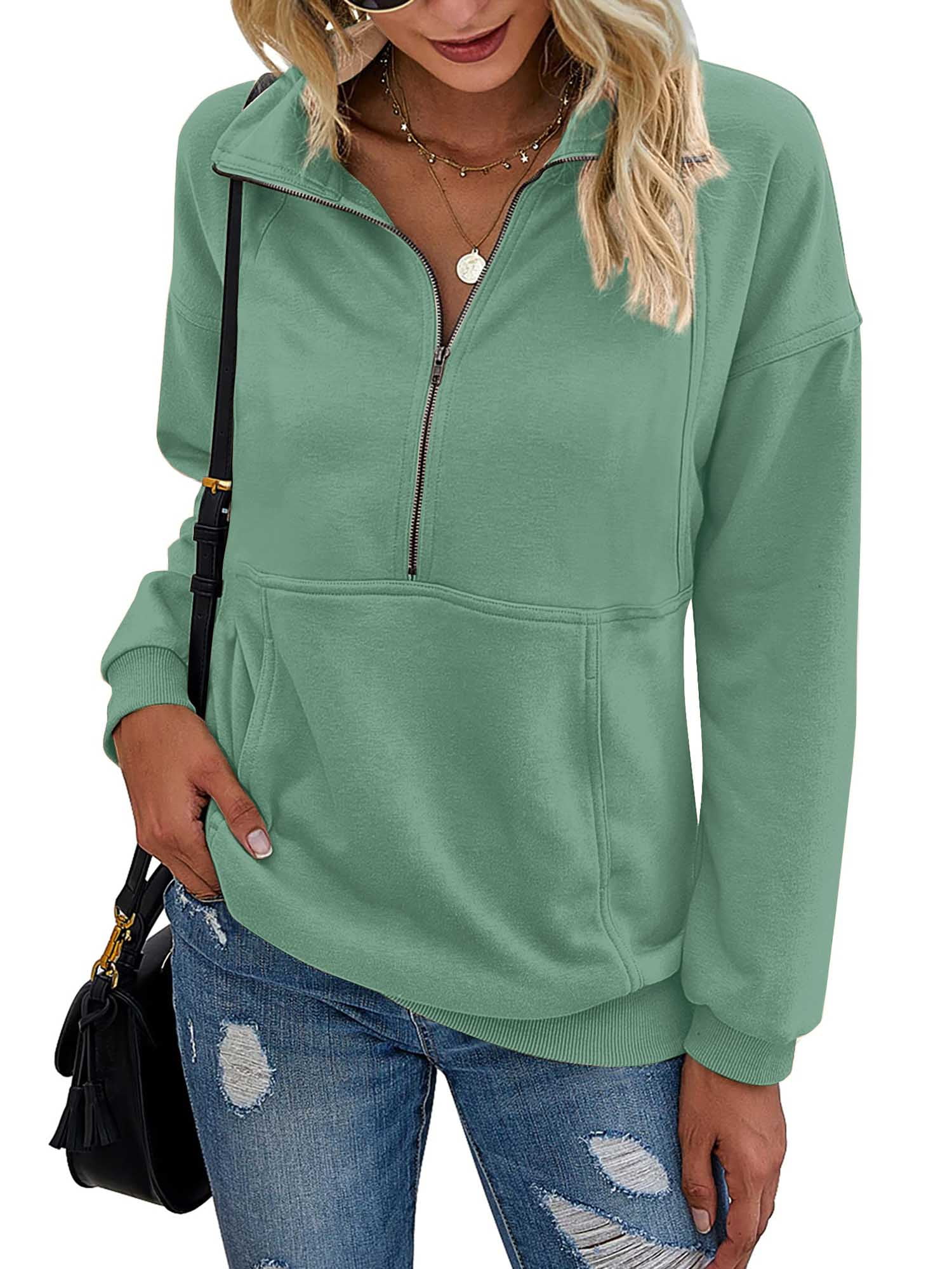 Lapel Zipper Casual Pullover Sweatshirt