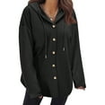 thumbnail image 1 of MOSHU Oversize Hoodies for Women Loose Fit Drawstring Hooded Womens Sweatshirts Button Down Shacket Jackets with Pocket, 1 of 7
