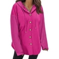 thumbnail image 1 of MOSHU Oversize Hoodies for Women Loose Fit Drawstring Hooded Womens Sweatshirts Button Down Shacket Jackets with Pocket, 1 of 7