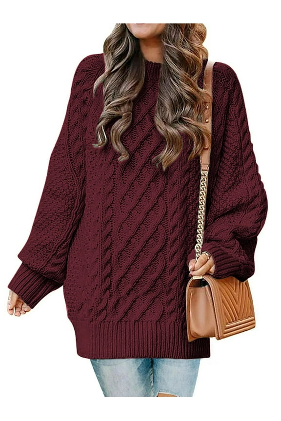 Oversized Sweaters for Women Cable Knit Chunky Pullover Sweater