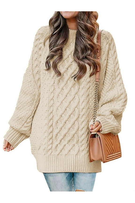 Oversized Sweaters for Women Cable Knit Chunky Pullover Sweater