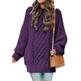 thumbnail image 1 of MOSHU Oversized Sweaters for Women Cable Knit Chunky Pullover Sweater, 1 of 10