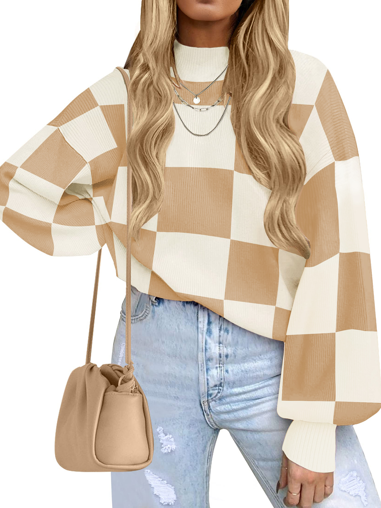 MOSHU Oversized Sweaters For Women Drop Shoulder Plaid Colorblock Tops Fall Crewneck Pullover Sweater: Worth Buying?