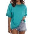 thumbnail image 1 of MOSHU Oversized T Shirts for Women Short Sleeve Vintage Print Cotton Tees Washed Shirts Casual Baggy Womens Tops, 1 of 9
