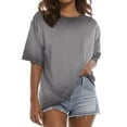 thumbnail image 1 of MOSHU Oversized T Shirts for Women Short Sleeve Vintage Print Cotton Tees Washed Shirts Casual Baggy Womens Tops, 1 of 9
