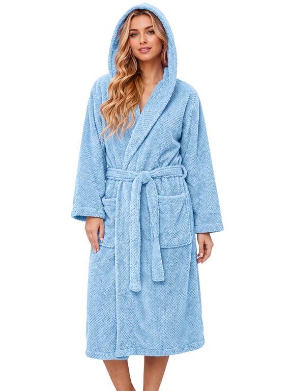 Plus Size Hooded Robes for Women Soft Long Towel Bathrobes Quick Dry yet Warm Men Womens Robe with Pockets