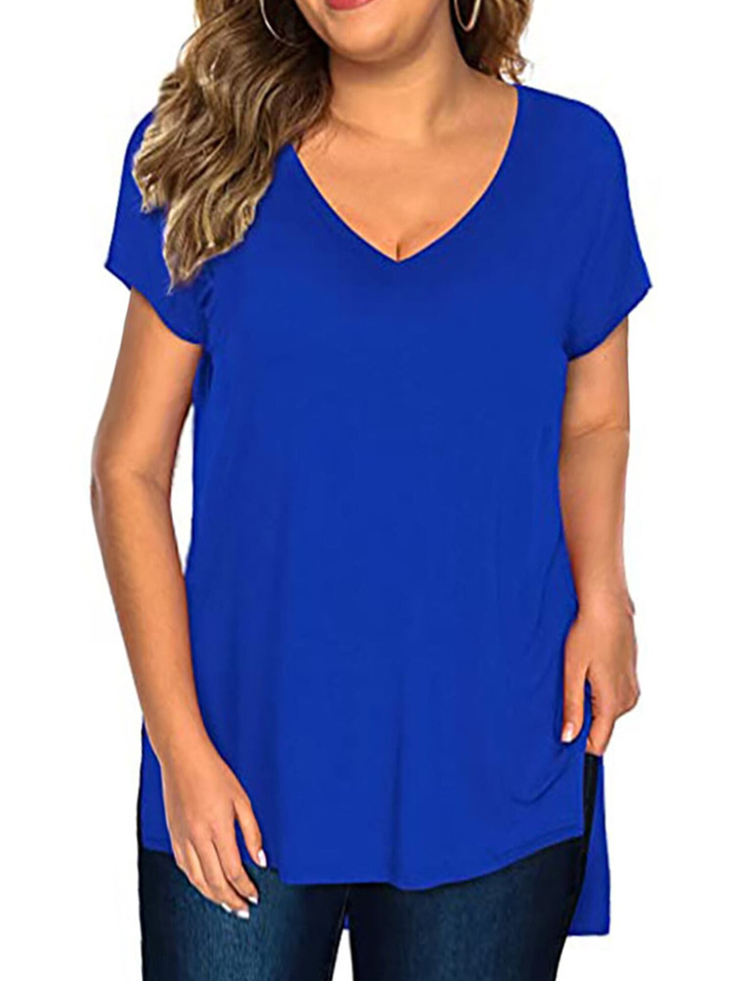 MOSHU Plus Size T Shirts For Women Short Sleeve V Neck Womens Tops moshu-plus-size-t-shirts-for-women-short-sleeve-v-neck-womens-tops