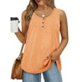 thumbnail image 1 of MOSHU Plus Size Tank Tops for Women Henley Sleeveless Shirts Summer Button Down Womens Tops, 1 of 7