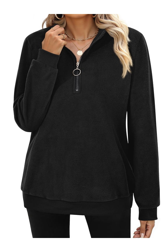 Polar Fleece Sweatshirts for Women Quarter Zip Long Sleeve Tops Pullover Womens Sweatshirts