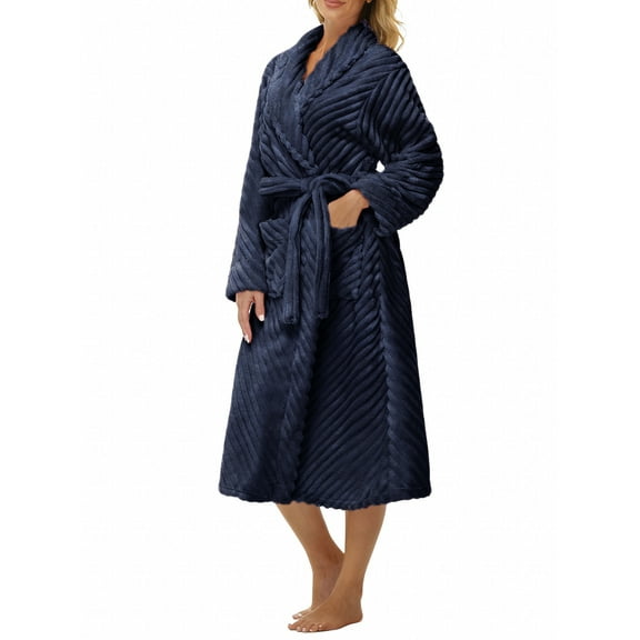 MOSHU Premium Robes for Women Super Soft Cozy Fleece Womens Robe Plush Long Bathrobe with Pockets