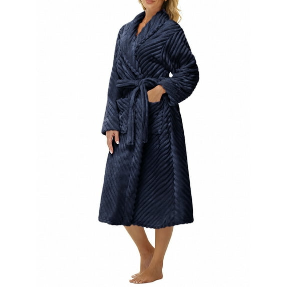 MOSHU Premium Robes for Women Super Soft Cozy Fleece Womens Robe Plush Long Bathrobe with Pockets