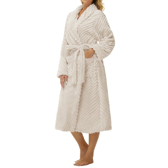 MOSHU Premium Robes for Women Super Soft Cozy Fleece Womens Robe Plush Long Bathrobe with Pockets