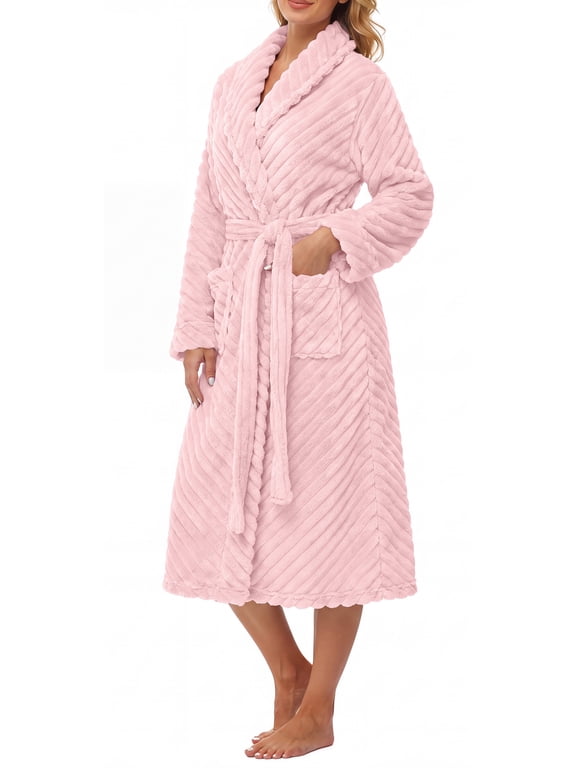 Premium Robes for Women Super Soft Cozy Fleece Womens Robe Plush Long Bathrobe with Pockets