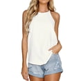thumbnail image 1 of MOSHU Racerback Tank Tops for women Halter Casual Cami Sleeveless Summer Tops, 1 of 9