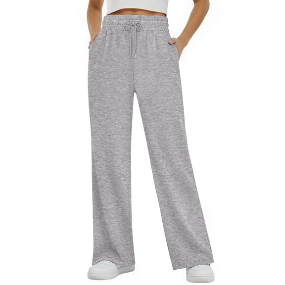 MOSHU Sweatpants for Women Straight Leg Elastic Waist Spring Fall Pants Casual Lounge Pants Womens Sweatpants with Pockets