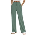 thumbnail image 1 of MOSHU Sweatpants for Women Straight Leg Elastic Waist Spring Fall Pants Casual Lounge Pants Womens Sweatpants with Pockets, 1 of 10
