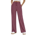 thumbnail image 1 of MOSHU Sweatpants for Women Straight Leg Elastic Waist Spring Fall Pants Casual Lounge Pants Womens Sweatpants with Pockets, 1 of 10