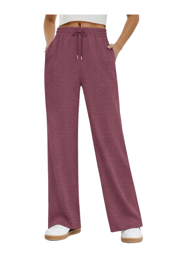 Sweatpants for Women Straight Leg Elastic Waist Spring Fall Pants Casual Lounge Pants Womens Sweatpants with Pockets