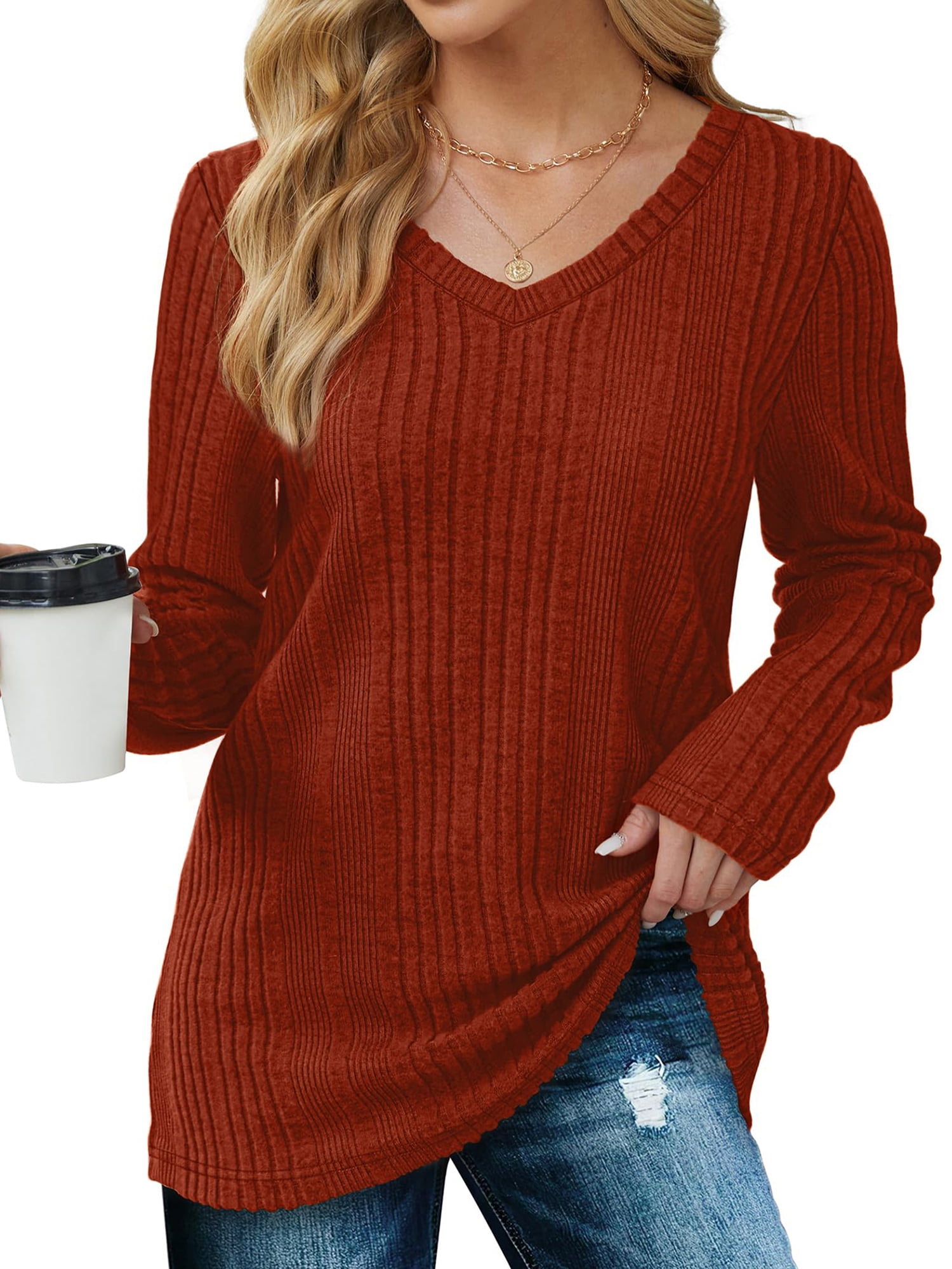 Vafful Womens Long Sleeve Shirts V Neck Ruffle Hem Slim Fitted Ribbed Knit Trendy Tee Tight Tops 58268fd9 6982 4987 9e08 E23d733e3ecf.d38b846304463a2bfef269bda066cebe