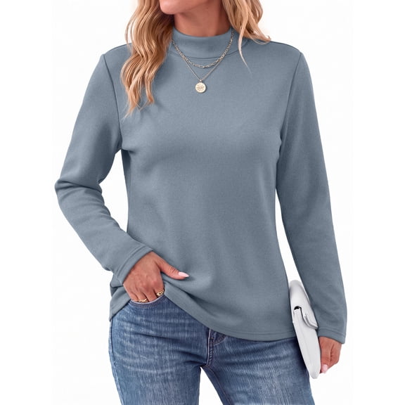 MOSHU Sweatshirts for Women Mock Neck Long Sleeve Sweatshirts Womens Pullover Tops Casual Fall Shirts