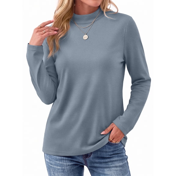 MOSHU Sweatshirts for Women Mock Neck Long Sleeve Sweatshirts Womens Pullover Tops Casual Fall Shirts