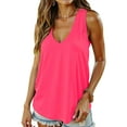thumbnail image 1 of MOSHU Tank Tops for Women Flowy Deep V Neck Women Shirts Loose Fit Summer Sleeveless Tops, 1 of 9